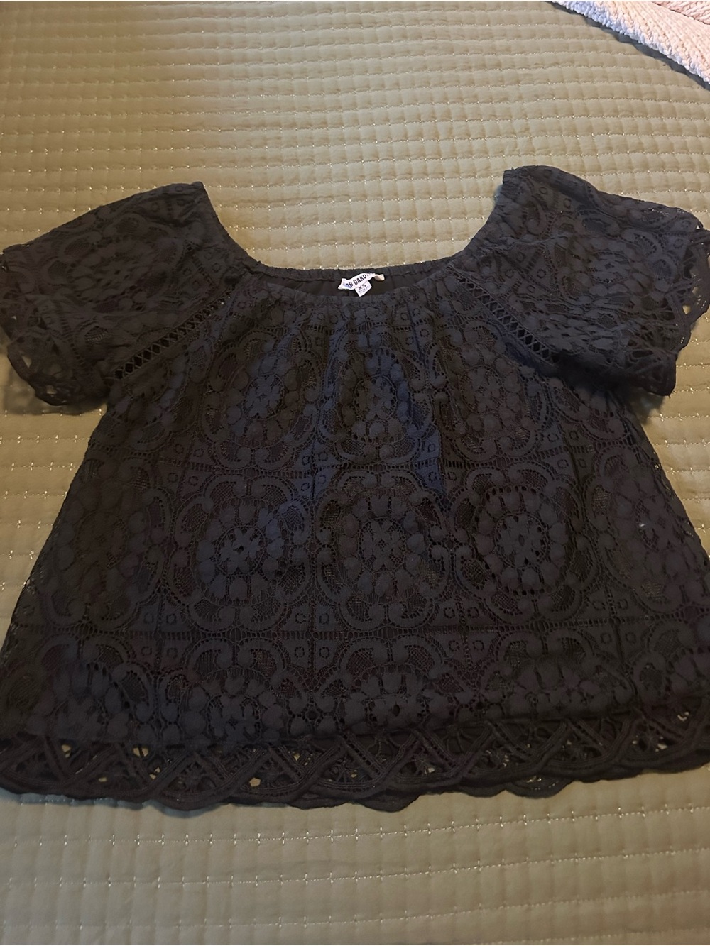 BB Dakota Black Lace Off-The-Shoulder Blouse